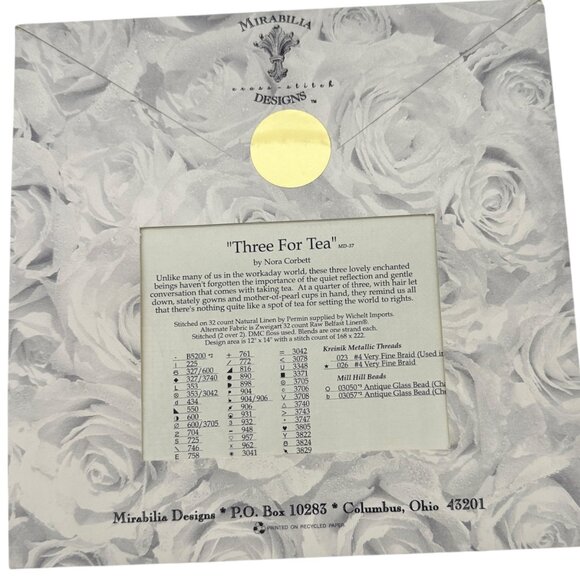 Mirabilia Designs THREE FOR TEA Cross Stitch Pattern  MD-37 By Nora Corbett - Picture 3 of 6